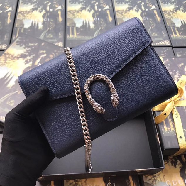 GG original calfskin dionysus mini chain bag 401231 blue