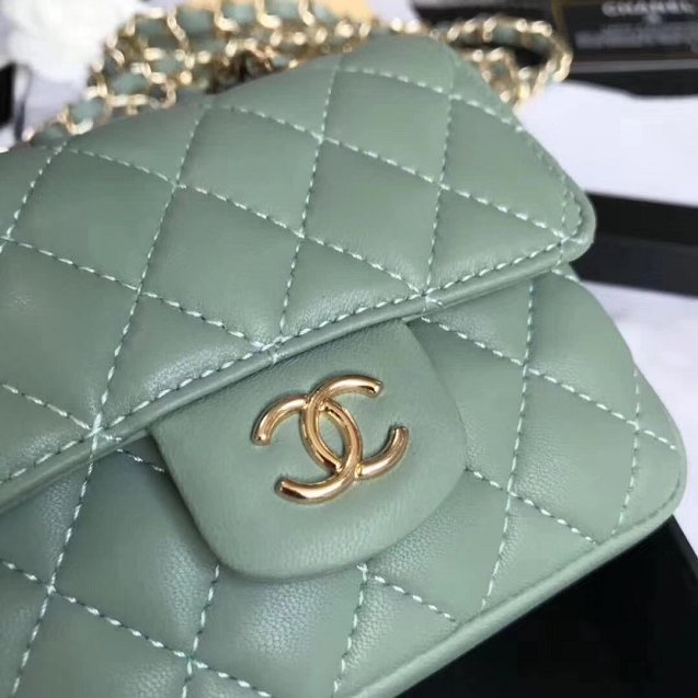 2019 CC original lambskin mini flap bag A35200 light green