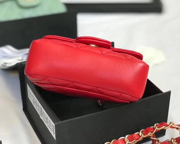 2019 CC original lambskin mini flap bag A35200 red