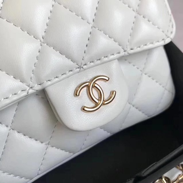 2019 CC original lambskin mini flap bag A35200 white