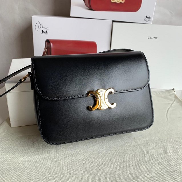 2019 Celine original calfskin large triomphe bag 187353 black