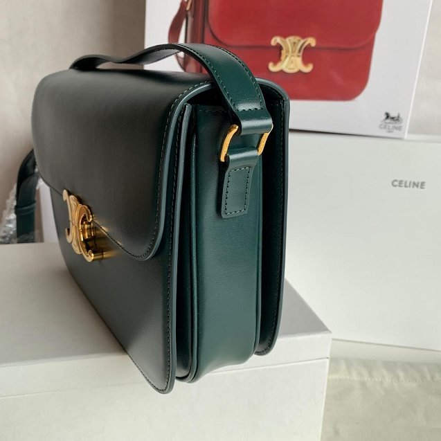 2019 Celine original calfskin large triomphe bag 187353 green