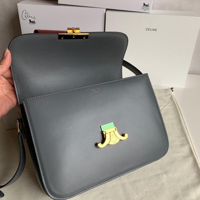 2019 Celine original calfskin large triomphe bag 187353 grey