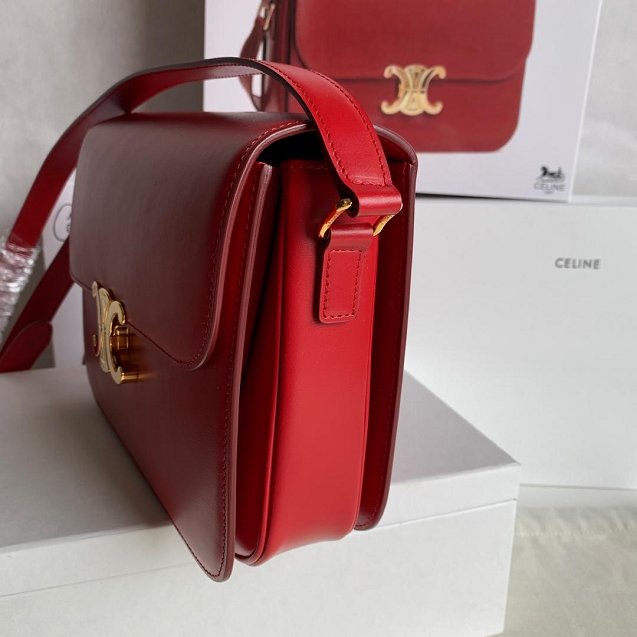 2019 Celine original calfskin large triomphe bag 187353 red