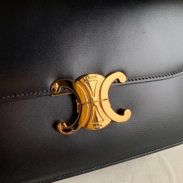 2019 Celine original calfskin medium triomphe bag 187363 black