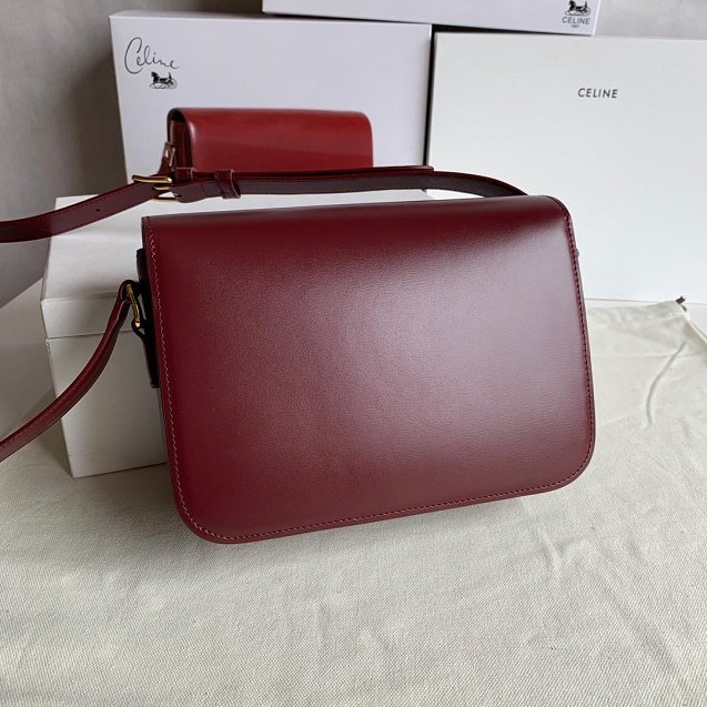 2019 Celine original calfskin medium triomphe bag 187363 bordeaux