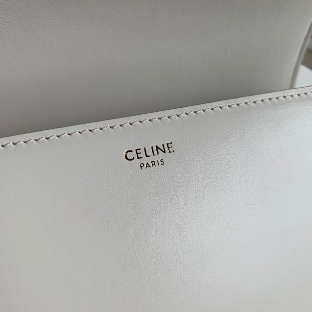 2019 Celine original calfskin medium triomphe bag 187363 white