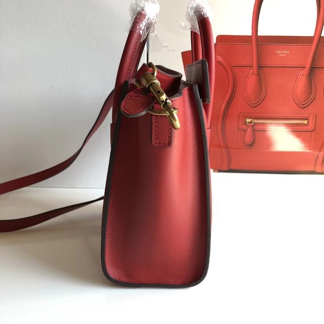 Celine original crocodile calfskin nano luggage bag 189243 red