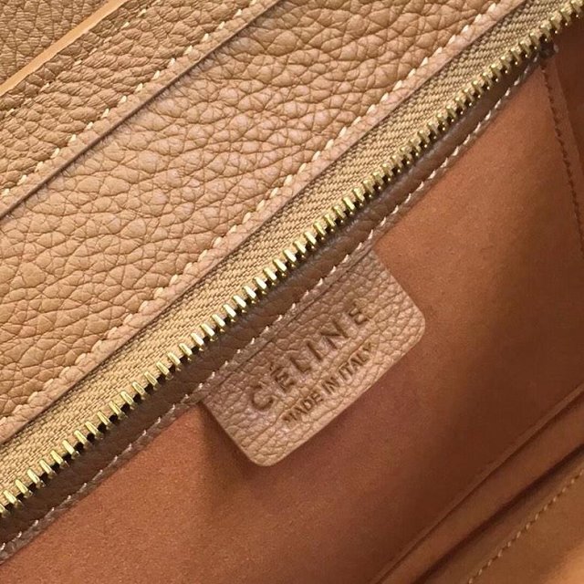 Celine original grained calfskin nano luggage bag 189243 camel