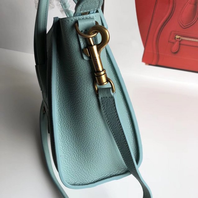 Celine original grained calfskin nano luggage bag 189243 lake blue