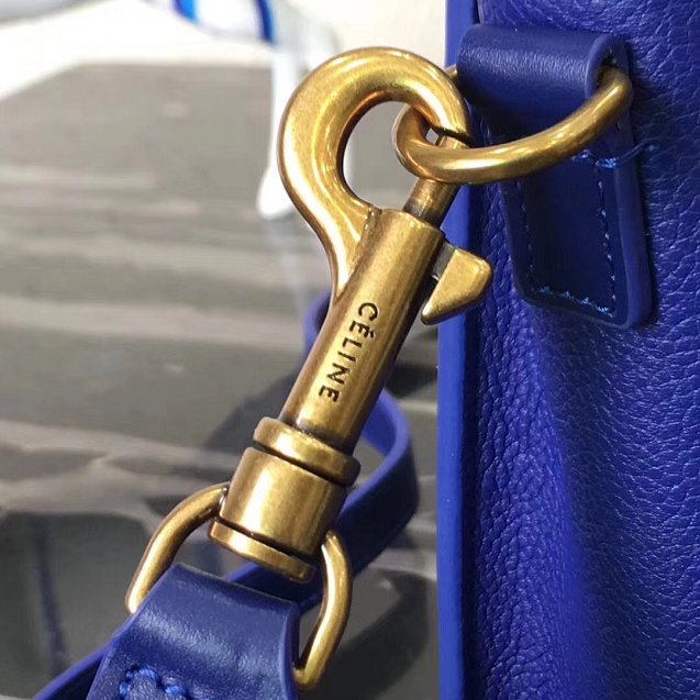 Celine original grained&smooth calfskin nano luggage bag 189243 royal blue