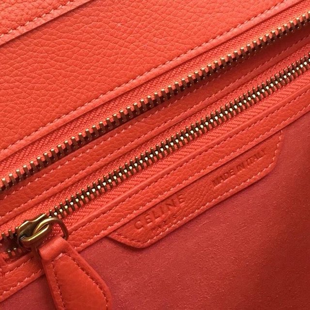 Celine original grained calfskin micro luggage handbag 189793 orange