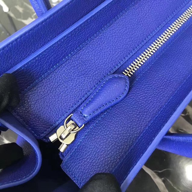 Celine original grained calfskin micro luggage handbag 189793 royal blue