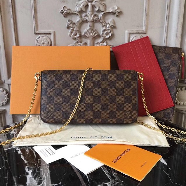 Louis vuitton original damier ebene pochette felicie N63032