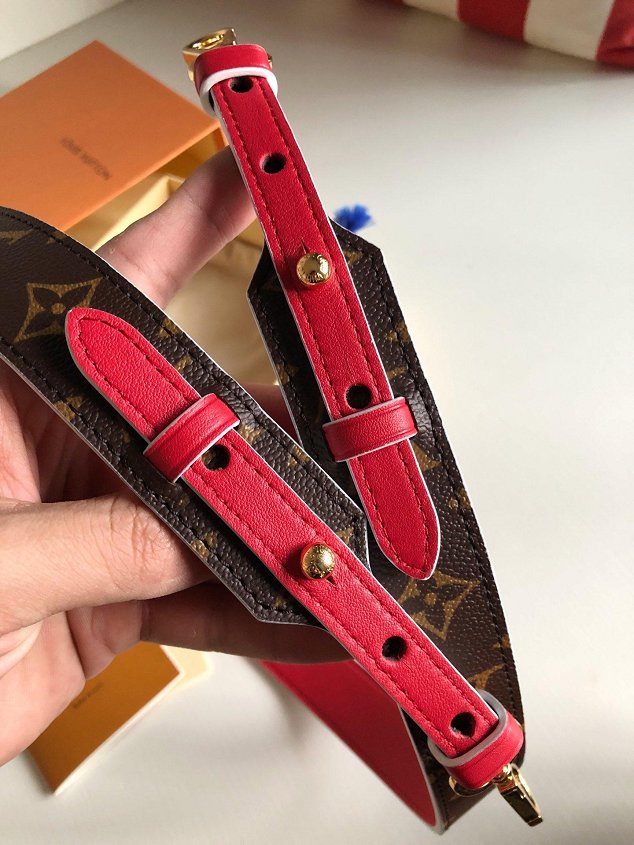 Louis vuitton original monogram long strap LV00003 red