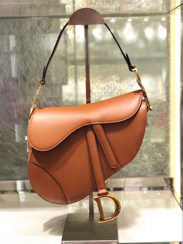 2019 Dior original calfskin saddle bag M0446 caramel