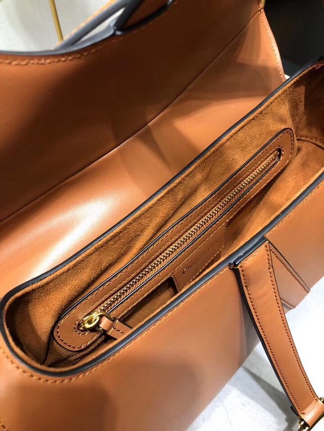 2019 Dior original calfskin saddle bag M0446 caramel