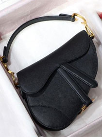 2019 Dior original grained calfskin saddle bag M0446 black