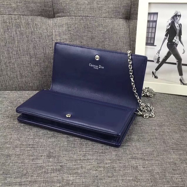 2019 Lady dior original lambskin clutch S0205 blue