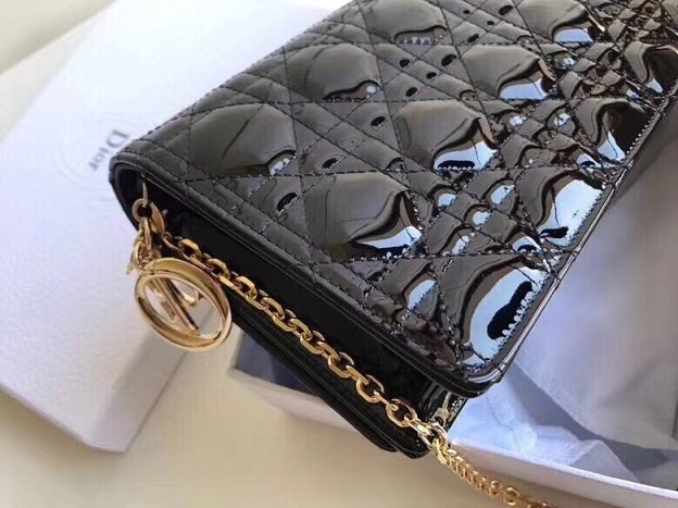 2019 Lady dior original patent calfskin clutch S0204 black