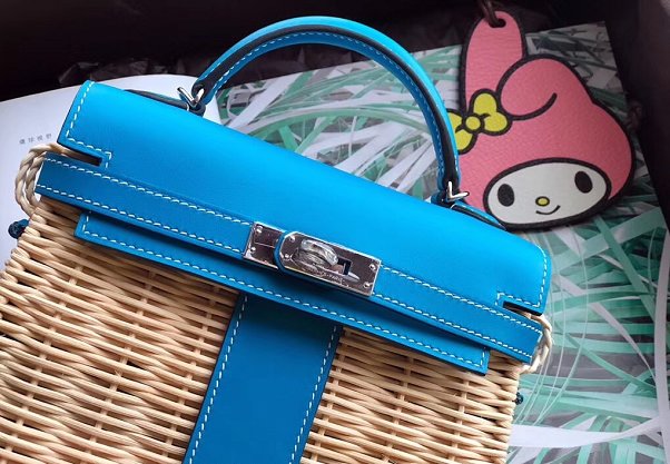 Hermes original picnic mini kelly 20 bag H50002 blue