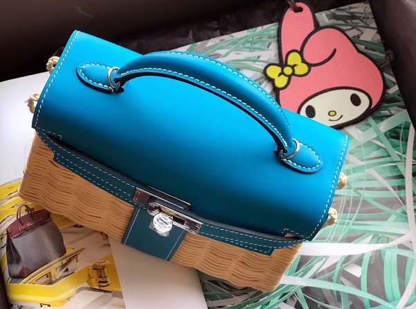 Hermes original picnic mini kelly 20 bag H50002 blue