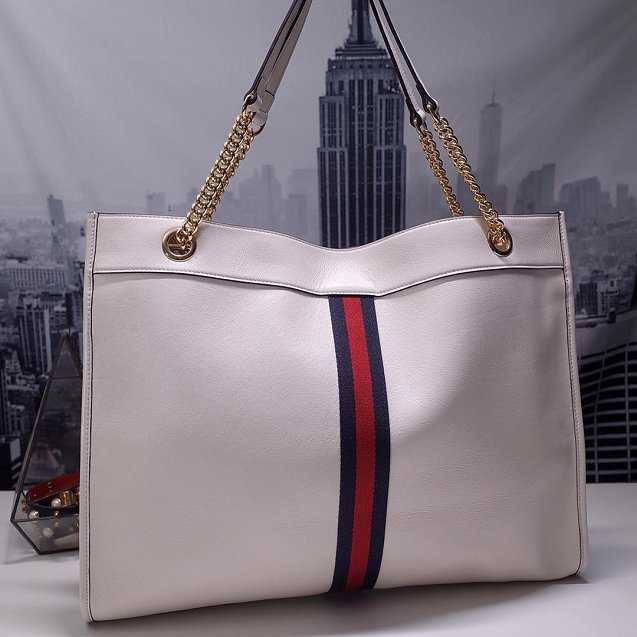 201 GG original calfskin rajah large tote bag 537219 white