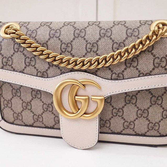 2019 GG original canvas small marmont bag 443497 white