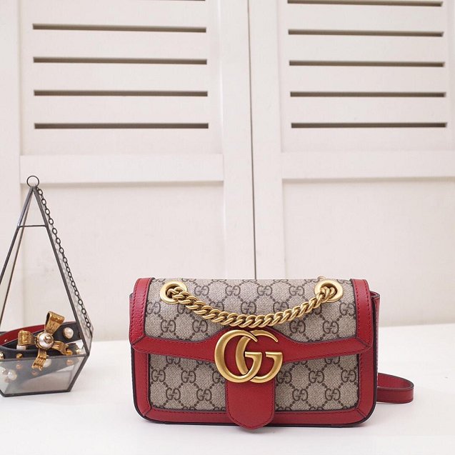 2019 GG original canvas mini marmont bag 446744 red 