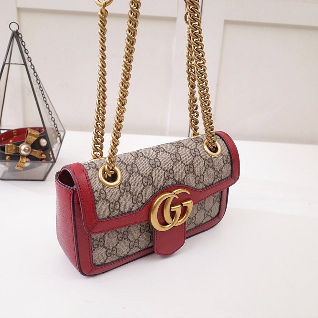 2019 GG original canvas mini marmont bag 446744 red 