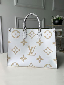 2021 louis vuitton original monogram coated canvas onthego tote bag gm M44571 cream