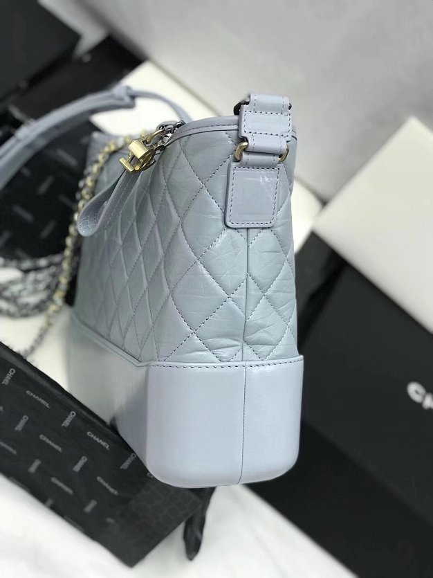 2019 CC original calfskin gabrielle hobo bag A93824 light blue