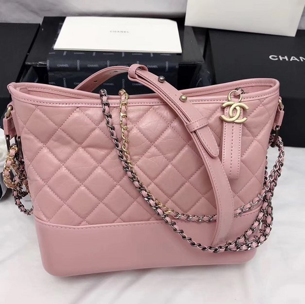 2019 CC original calfskin gabrielle hobo bag A93824 light pink