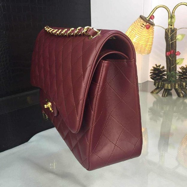 CC original handmade lambskin large flap bag HA58600 bordeaux