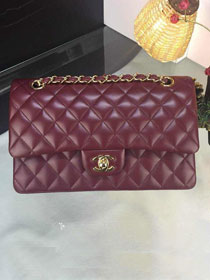 CC original handmade lambskin medium flap bag HA01112 bordeaux