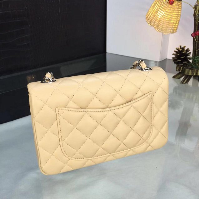 CC original handmade lambskin mini flap bag HA69900 apricot