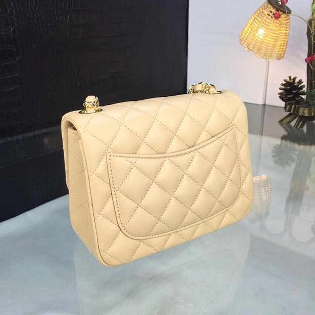 CC original handmade lambskin super mini flap bag HA35200 apricot