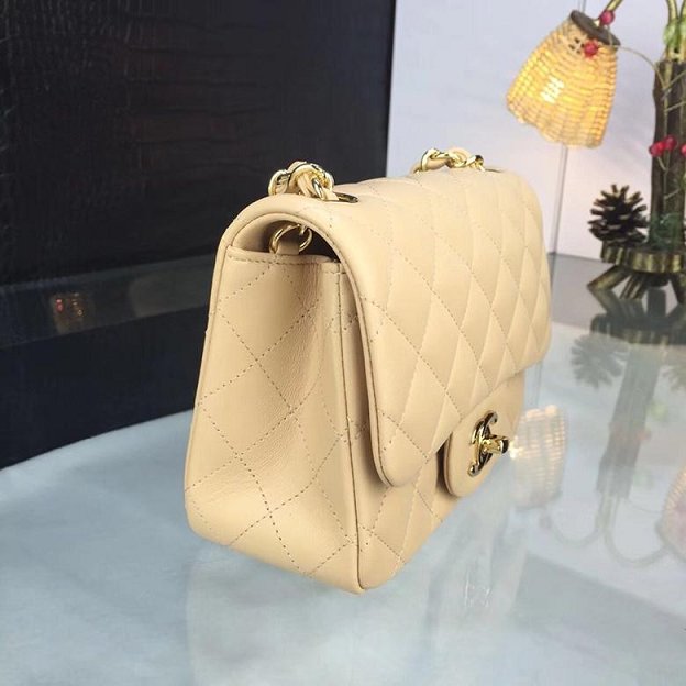 CC original handmade lambskin super mini flap bag HA35200 apricot