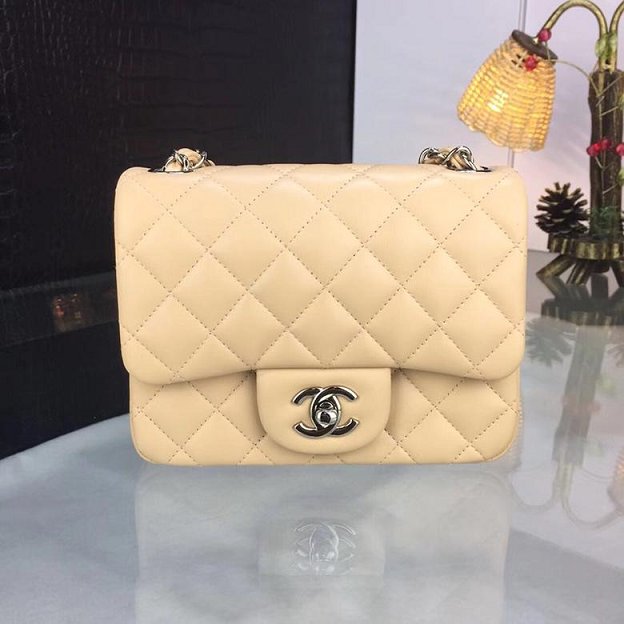 CC original handmade lambskin super mini flap bag HA35200 apricot