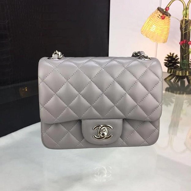 CC original handmade lambskin super mini flap bag HA35200 grey