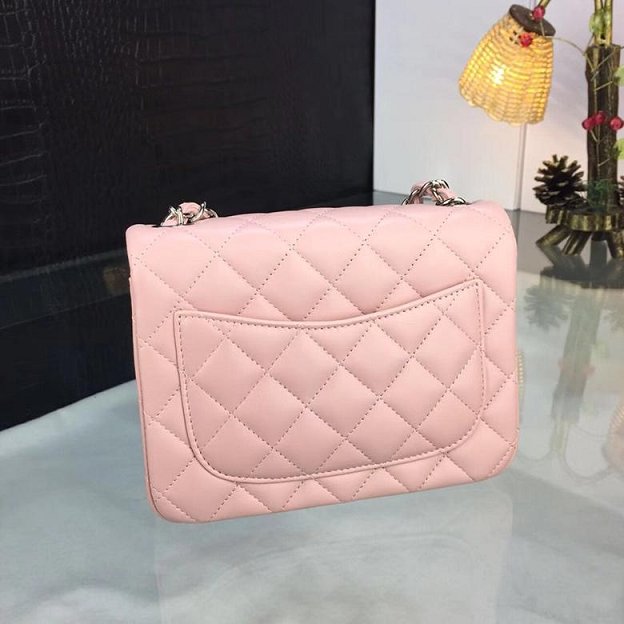 CC original handmade lambskin super mini flap bag HA35200 pink