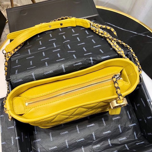 CC original aged calfskin gabrielle small hobo bag A91810 yellow