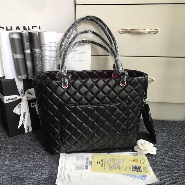 CC original lambskin shopping tote bag A25169 black