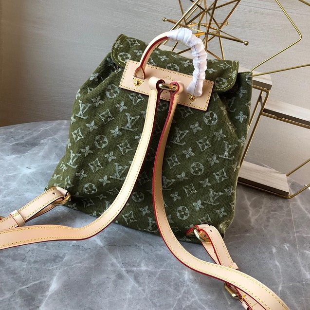 2020 Louis vuitton original denim backpack M44460 green