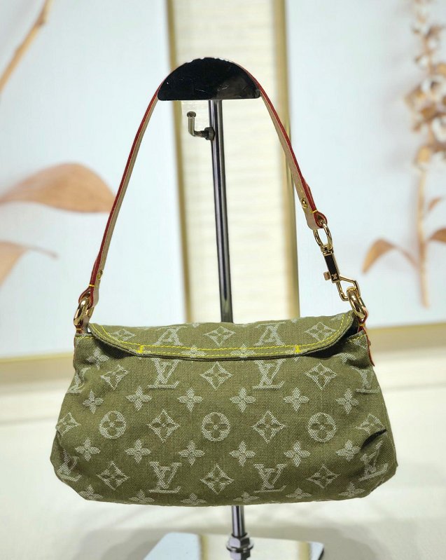 2020 Louis vuitton original denim handbag M44471 green