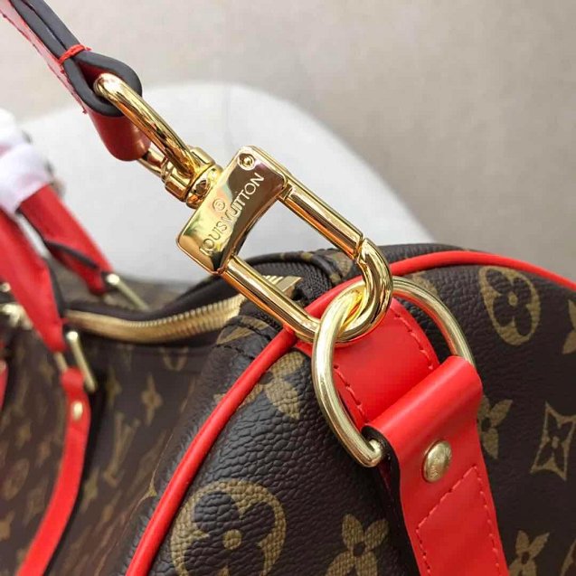 2019 louis vuitton original monogram canvas keepall bandouliere 50 M44643 red