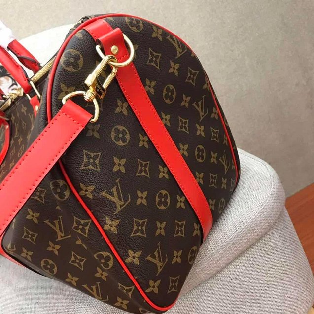 2019 louis vuitton original monogram canvas keepall bandouliere 50 M44643 red