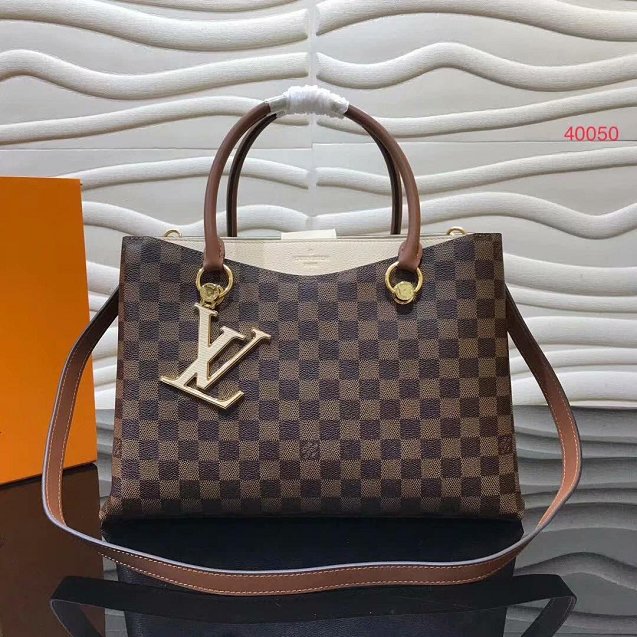 2019 louis vuitton original damier riverside tote bag n40135 beige