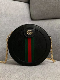 2019 GG original calfskin ophidia mini round shoulder bag 550618 black