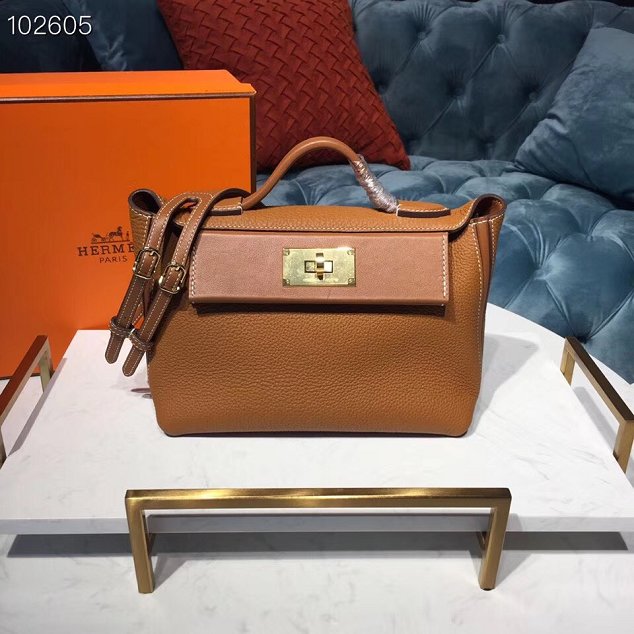 Hermes togo leather kelly 2424 bag H03699 caramel